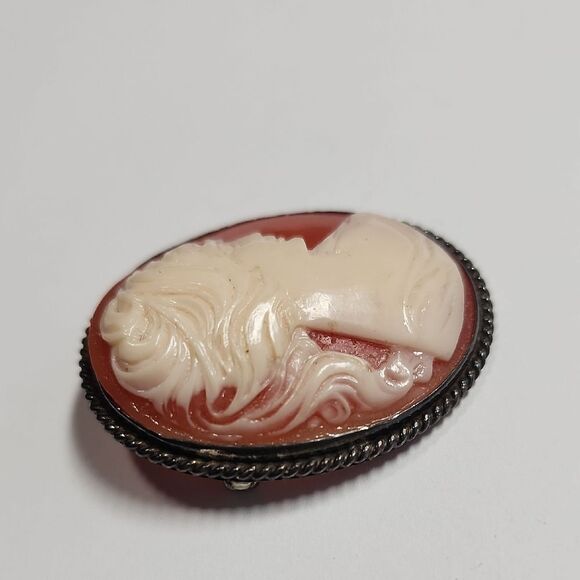 Sterling Silver 925 Cameo Vintage Brooch - Picture 7 of 8